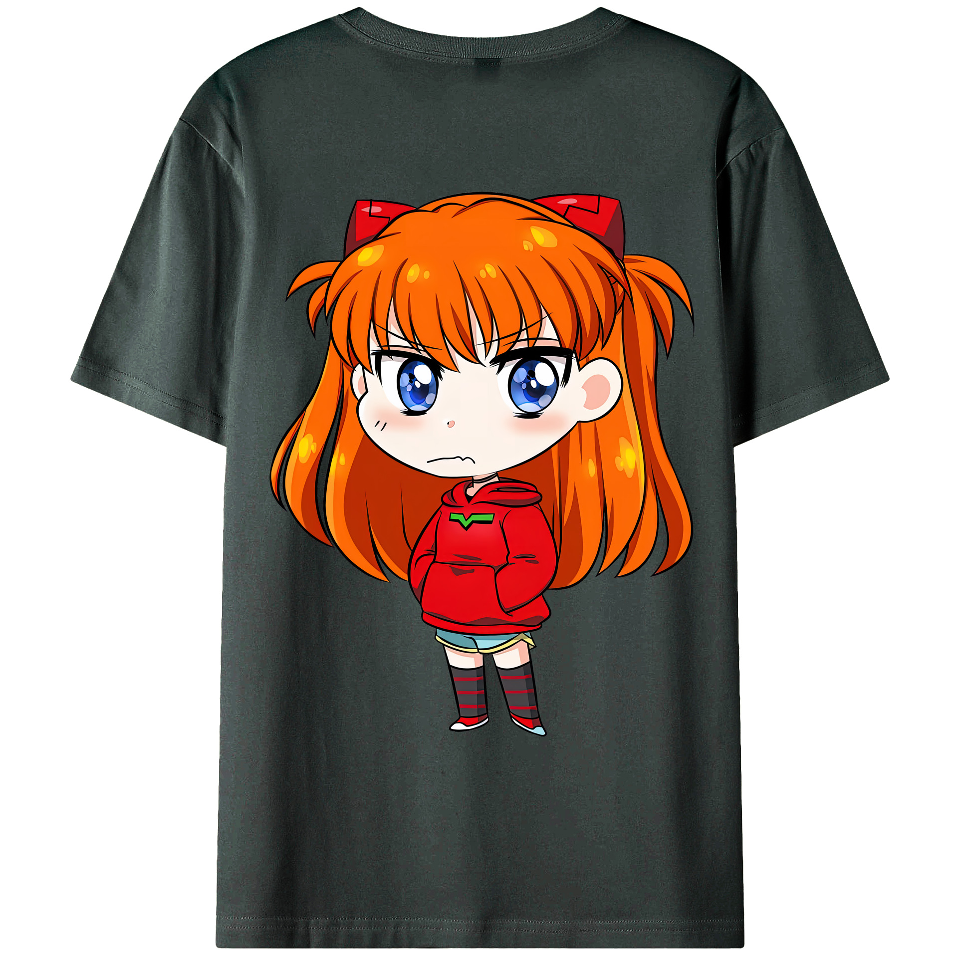 （画像用） EVA 新世紀エヴァンゲリオン 綿100％ メンズ半袖Tシャツ（バックプリント） 通気性